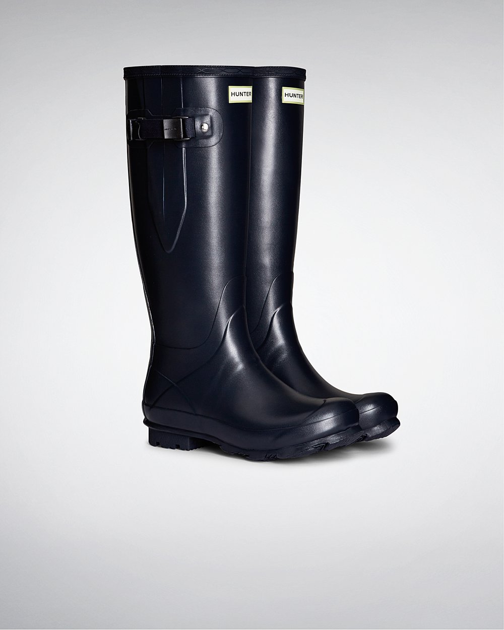 Hunter Mujer Norris Field Side Adjustable - Botas de Lluvia Azul Marino - 304-IVAWXU